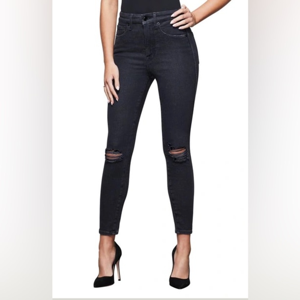 Good American Good Curve Skinny Crop Black Size 16